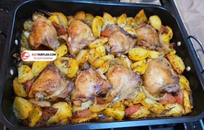 Fırında Patatesli Tavuk İncik