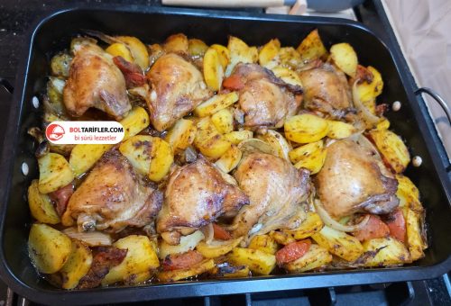 Fırında Patatesli Tavuk İncik